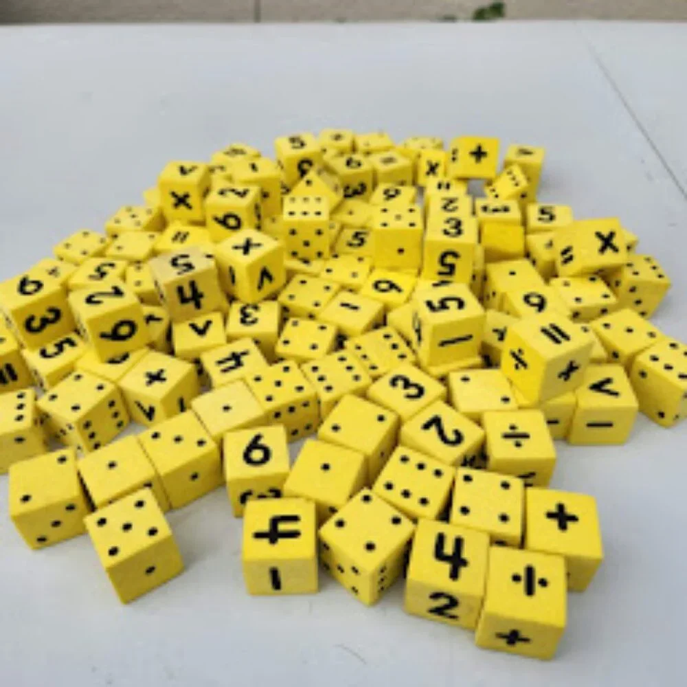 Koplow Games Foam Spot & Number Dice Yellow Math Mathematics Manipulatives Ideal